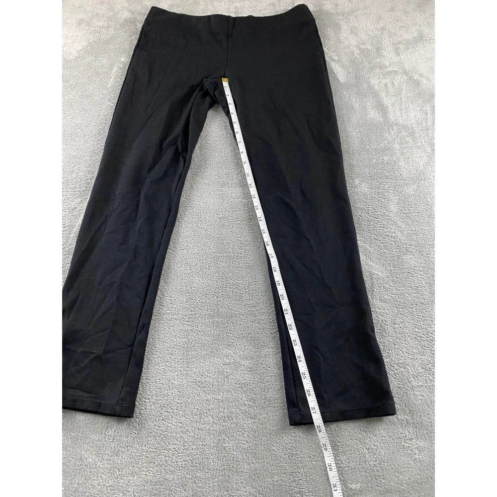 Lauren Ralph Lauren Womens Medium Black Knit Pull On Slim Straight Leg Pants